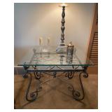 Wrought Iron Bevelled Glass Table - $90 - 30" Wide x 24" Deep x 23" High 