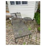 Wrought Iron Lounge Chair & Side Table - $160 - 70" Long x 26" Wide 
