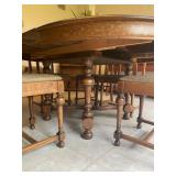 Walter of Wabash Oak Leaf Dining Table & 6 Chairs - 72" Long x 53" Wide x 29" Tall (Measurements are