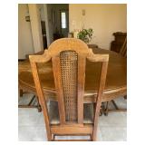 Walter of Wabash Oak Leaf Dining Table & 6 Chairs - 72" Long x 53" Wide x 29" Tall (Measurements are