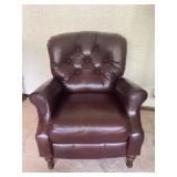 2 x Lane Tufted Bonded Leather Reclining Armchair - 38"Tall x 33" Wide x 36" Deep - $140 & $80 (as i