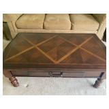 Ashley Furniture Dark Brown Coffee Table - 50" Long x 29" Wide x 18" Tall - $100