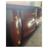 Mid Century Bassett Furniture Dresser w/Beveled Mirror - 56.5" Wide x 18.5" Deep x 63" Tall (w/mirro