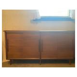 Mid Century Sliding Door Credenza - 60" Long x 12.5" Deep x 30.5" High - $340 