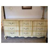 French Provincial 9-Drawer Dresser - 69" Long x 18" Deep x 32" Tall - $160