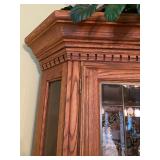 Richardson Bros. 2PC Lighted Corner Curio W/Leaded Beveled Glass - 80"H x 28"W x 28"D-$140