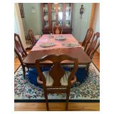 Solid Wood Dining Table w/6 Chairs - $340 - 96"L x 44"W x 30.5"H (Includes 2 x 14" Leaves, Complete 