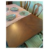 Solid Wood Dining Table w/6 Chairs - $340 - 96"L x 44"W x 30.5"H (Includes 2 x 14" Leaves, Complete 