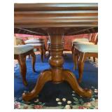 Solid Wood Dining Table w/6 Chairs - $340 - 96"L x 44"W x 30.5"H (Includes 2 x 14" Leaves, Complete 