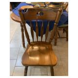2-Leaf Oak Kitchen Table w/4 Chairs Made in Yugoslavia - $160 - 64"L x 41"W x 30"H + 2 x 12" Leaves