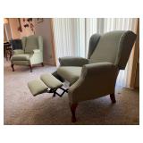 Lane Furniture Pair Queen Anne Reclining Wingback Chairs - $80 Each - 41"H x 31"W x 34"D