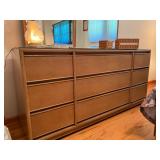 Kroehler 9-Drawer Dresser w/Mirror - $175 - 65"H x 62"W x 19"D