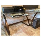 Glass Top Modular Corner Desk - 30"H x 27.5"D x Sides are 68" & 82" - $140