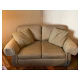 Olive Sherill Love Seat X2 - 37"H x 64"W x 35"D - $130 & $110 (As Is)