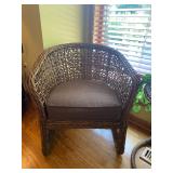 3PC Rattan/Wicker Bistro Set - 30"H x 27"W x 29"D (Chairs) + 25"H x 22"R (Table) - $150