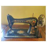 Antique Singer Sewing Machine & Cabinet - 31"H x 37"W x 17.5"D - $280
