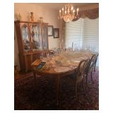 Lenoir/Broyhill 3-Leaf Dining Table w/4 Chairs (Can Seat 8) & Lenoir/Broyhill China Cabinet