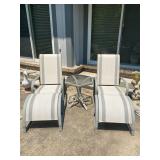 5PC Patio Set - 2 x Chairs + 2 x Ottoman + 1 x Hexagon Glass Top Table - $125