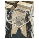 5PC Patio Set - 2 x Chairs + 2 x Ottoman + 1 x Hexagon Glass Top Table - $125  