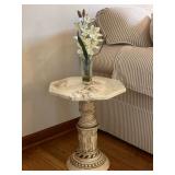 Marble Accent Pedestal Table