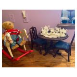 Doll Rocking Horse & Dining Tea Set