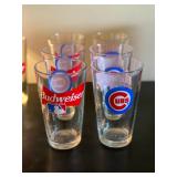 6PC Budweiser Pint 16oz Chicago Cubs Drinking Glasses - $30