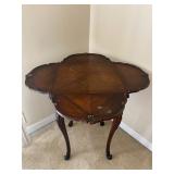 Antique 4-Sided Drop Leaf Table - 23.5"H x 26.5"W x 26.5"D (Extended Size) - $120