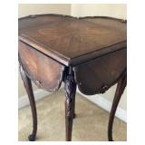 Antique 4-Sided Drop Leaf Table - 23.5"H x 26.5"W x 26.5"D (Extended Size) - $120