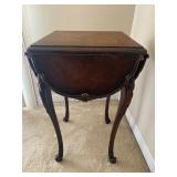 Antique 4-Sided Drop Leaf Table - 23.5"H x 26.5"W x 26.5"D (Extended Size) - $120