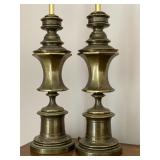5PC Vintage Solid Brass Holly Regency Lamps - $140