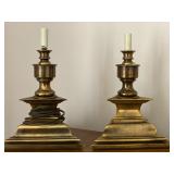 5PC Vintage Solid Brass Holly Regency Lamps - $140