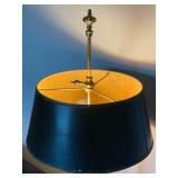 Vintage 3-Way Candle Stick Brass Base Desk Lamp W/Original Shade - $80
