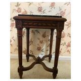 Louis XVI Style Square Marble Top Small Accent Table - 21"H x 15"W x 15"D - $150 