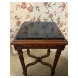 Louis XVI Style Square Marble Top Small Accent Table - 21"H x 15"W x 15"D - $150 