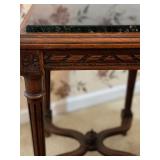 Louis XVI Style Square Marble Top Small Accent Table - 21"H x 15"W x 15"D - $150 