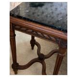 Louis XVI Style Square Marble Top Small Accent Table - 21"H x 15"W x 15"D - $150 