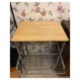 3-Tier Wire Rack Kitchen W/Wood Top - $30