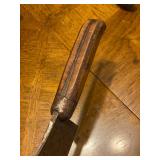 Antique L&IJ #6 Butchers Meat Cleaver, Vintage Rolling Pin, Vintage Warranted Superior Miter Hand Sa