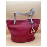 Michael Kors Red Leather Handbag - $70 (Not Authenticated)