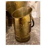 3PC Brass & Copper Set. Matchstick Holder W/Strike Pad, Garden Pot & Handled Pail - $30