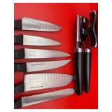 Kitchen Aid 6PC Knife Set W/Can Opener & Whisk - $30