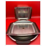 2 x Stelton MCM Serving Trays W/Wood Handles & 1 x KK Stainless MCM Tray - $35
