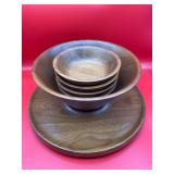 Burl Walnut Missouri 5PC Bowls & Black Walnut Co. Lazy Susan - $40