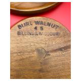 Burl Walnut Missouri 5PC Bowls & Black Walnut Co. Lazy Susan - $40
