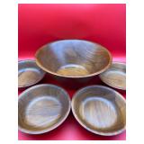Burl Walnut Missouri 5PC Bowls & Black Walnut Co. Lazy Susan - $40