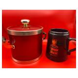Large Rumple Minze Ceramic Stein Mug & Vintage Kraftware Ice Bucket - $25