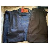 2PC Dress Pants Black Used & Levi Strauss Jeans New Sizes 36x32 - $30