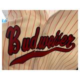 Vintage Budweiser Pinstripe Baseball Jersey 2XL - $25
