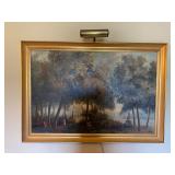 1966 Bauret Framed & Lighted Painting 40"x28" - $75