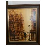 Vintage Parisian Style Artwork 29" x 25" - $50